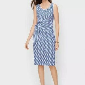 Cotton Side Tie Shift Dress Sunday Morning Stripe